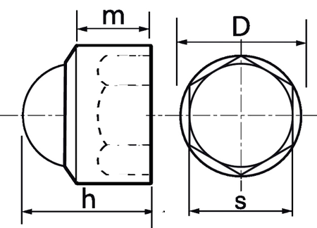 Cache écrou hexagonal polyéthylène noir RAL 9005 M8 boîte de 200 - ACTON - 856008