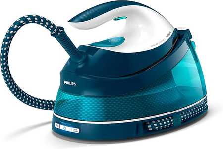 Philips PerfectCare Compact Plus Centrale Vapeur - 2400W, 400g, Pression de 6,5 bars, Technologie OptimalTEMP, Réservoir de 1,5 L, Bleu/Blanc (GC7844/20)