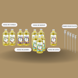 Lot d'huiles de massage + pompe pour flacon