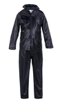 Ensemble de pluie veste et pantalon double enduction PVC bleu marine TL - RNDB-L