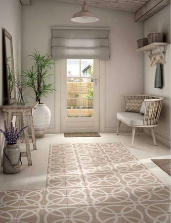 CAPRICE - UNI TAUPE - Carrelage 20x20 cm aspect carreaux de ciment beige foncé