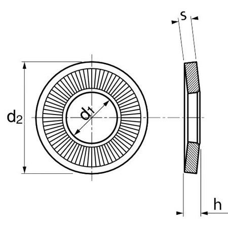 Rondelle contact série L inox A2 NFE 25511 8X22X1,6 boîte de 200 - ACTON - 625168