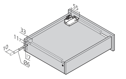 Attache façade Tandem réglable en hauteur droite - BLUM - ATT51D