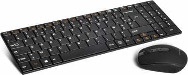 Pack 2en1 (Clavier/Souris) sans fil Advance Slim Compact (Noir)