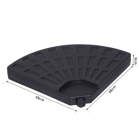 Lot de 4 poids de lestage pour parasol HDPE noir