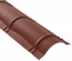 Faîtière demi-cercle pour toiture acier galvanisé laqué mat aspect tuile L 2,1 m - Coloris - Brun rouge mat, Longueur - 2,1 m