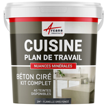 Béton Ciré Cuisine : Kit plan de travail et crédence - Maison Etanche