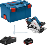 Scie circulaire 18V GKS 18V-57 G Professional + 2 batteries 4Ah + chargeur rapide + coffret L-BOXX - BOSCH - 06016A2106