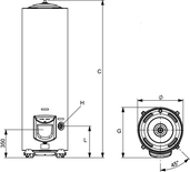 Chauffe-eau électrique vertical stable blindé monophasé/triphasé 300L INITIO - ARISTON - 3000598