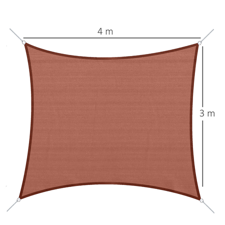 Voile d'ombrage rectangulaire rouge