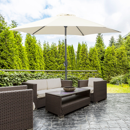 Parasol inclinable de jardin Ø 2,7 m alu. polyester