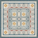 CAPRICE - SAINT TROPEZ BORDURE - Carrelage 20x20 cm aspect ciment motif floral coloré Taille 20 x 20 cm