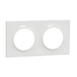 Plaque ODACE Styl blanche 2 postes horizontal/vertical entraxe 71mm - SCHNEIDER ELECTRIC - S520704