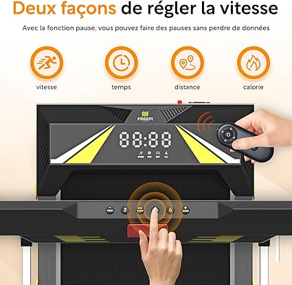 Tapis de Course 4 en 1 FreepiFitness – Tapis de Marche Pliable avec Inclinaison, Vitesse 12 km/h, pour Sport à Domicile