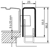 Gâche en applique à recouvrement réglable 9 à 20mm pour carénées EXCLUSIVE gauche blanc - VACHETTE - 14709000