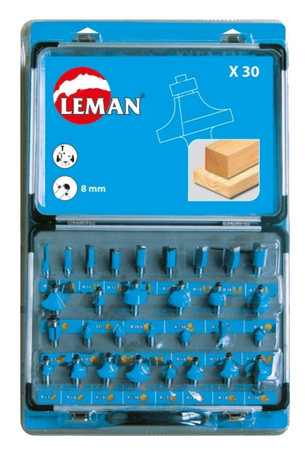 Coffret de 30 mèches de défonceuse DEF.428.30 Q8mm - LEMAN - 428.700.30