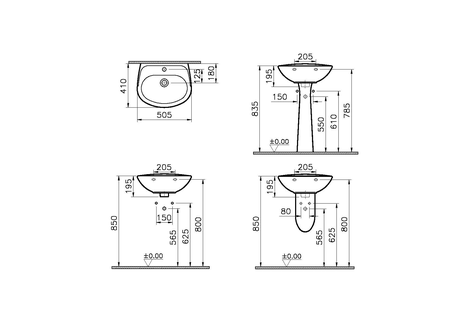 Lavabo blanc NORMUS 550x420 - VITRA - 5087L003-1029