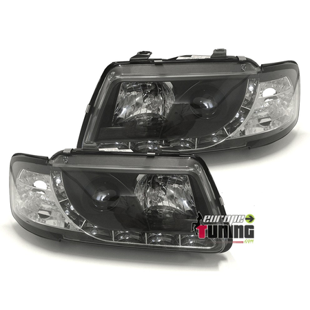 FEUX PHARES AVANTS LED DE JOUR DIURNES DRL NOIRS AUDI A3 8L PHASE 1 (03295)