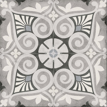 ART NOUVEAU - OPERA GREY - Carrelage 20X20 cm aspect carreaux de ciment vieilli gris