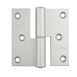 Paumelle 100x85mm bouts carrés gauche aluminium argenté - ARGENTA - 4100105