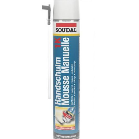 Mousse manuelle SOUDAFOAM 1K polyuréthane jaune aérosol 750ml - SOUDAL - 108803