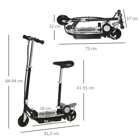 Trottinette électrique avec selle pour enfant