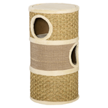 Tour à griffer pour chat - 3 niches, plateforme - sisal corde d'algues beige