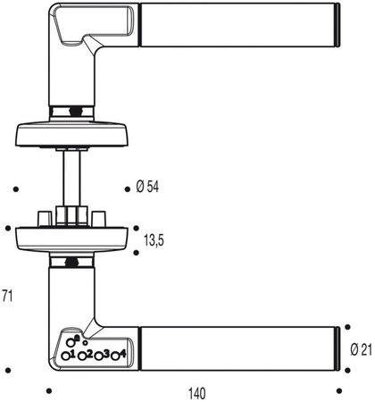 Poignée à code électronique sur rosaces CODE HANDLE droite - VACHETTE - 82004