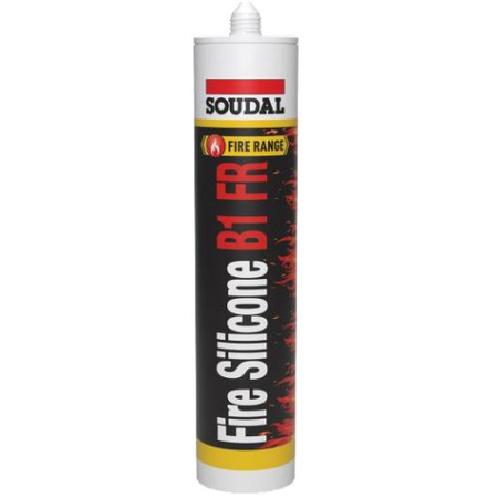 Mastic Fire Silicone B1 FR gris 300ml - SOUDAL - 147412