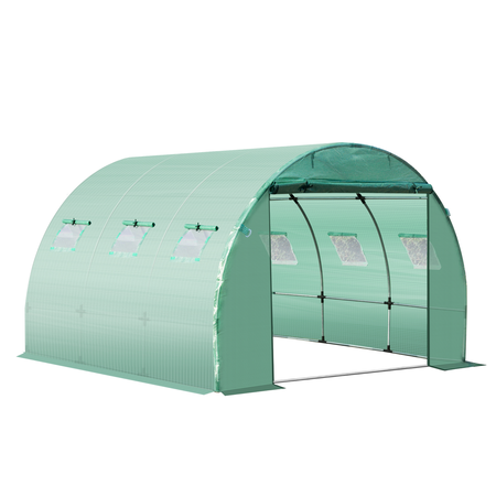 Bâche de rechange serre tunnel 3L x 3l x 2H m PE fenêtres + porte vert