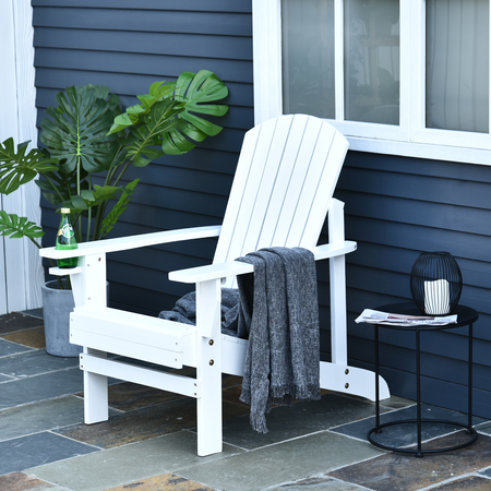 Fauteuil de jardin Adirondack bois de sapin blanc - Outsunny