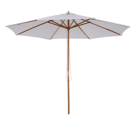 Parasol droit octogonal bois crème