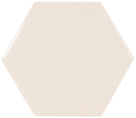 SCALE HEXAGONE - CREAM - Faience 12,4 x10,7 cm hexagonal beige crème