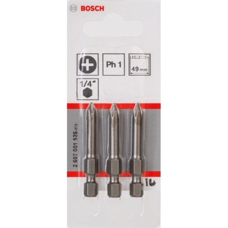 3 embouts de vissage extra dur PH1 25mm - BOSCH - 2607001508