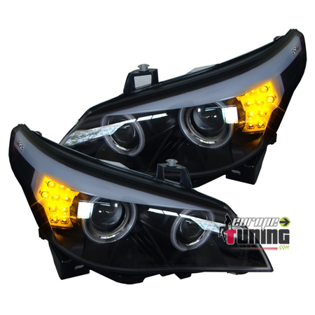 PHARES CCFL NOIRS ANGEL DEVIL EYES FEUX LED BMW SERIE 5 E60 & E61 PH 1 (03192)