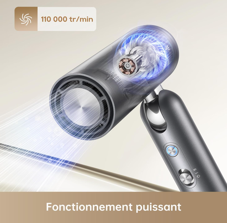 Dreame Pocket Sèche-cheveux Grande Vitesse, 3 Formes Pliables, 300g, Moteur 110 000 tr/min, 300 Millions d'ions Négatifs