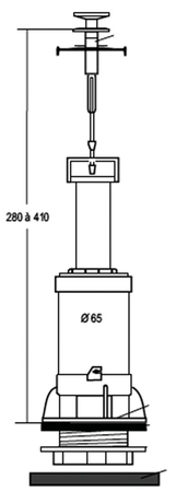 Mécanisme à tirette bouton chromé - GARIS - W03-3000CG