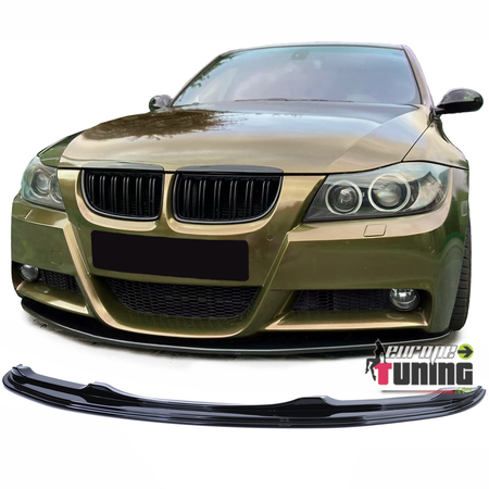 SPOILER AVANT NOIR POUR PARE CHOCS SPORT BMW SERIE 3 E90 E91 PH1 05-08 (05600)