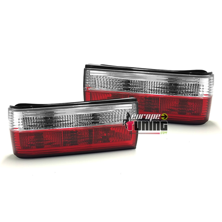 LOT DE 2 FEUX ARRIERES ROUGE CRISTAL BMW SERIE 3 E30 PHASE 2 (13583)