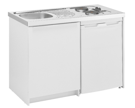 Meuble bas kitchenette 120cm CLASSIK 1 porte avec niche pour réfrigérateur - MODERNA - ABCE120D05