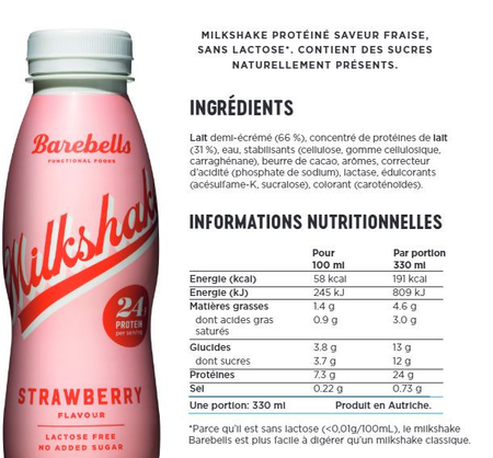 Barebells Milkshake (330 ml)