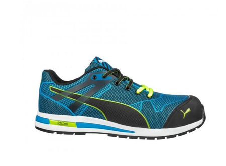 Baskets de sécurité basse BLAZE KNIT LOW S1P HRO SRC bleu/vert P43 - PUMA - 643060-T.43