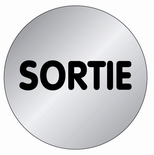 Plaque signalétique en Aluminium brossé ''Sortie'' D.75mm - NOVAP - 4383255
