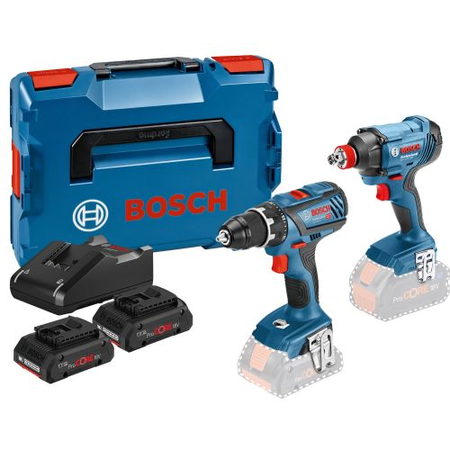 Pack de 2 outils 18V (GSR18V28/GDX180) + 2 batteries 4Ah + chargeur + coffret L-BOXX - BOSCH