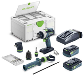 Perceuse-visseuse 18V QUADRIVE TDC 18/4 5,0/4,0 I-Set + 2 batteries 4Ah / 5Ah + chargeur + coffret SYSTAINER SYS3 - FESTOOL - 577612