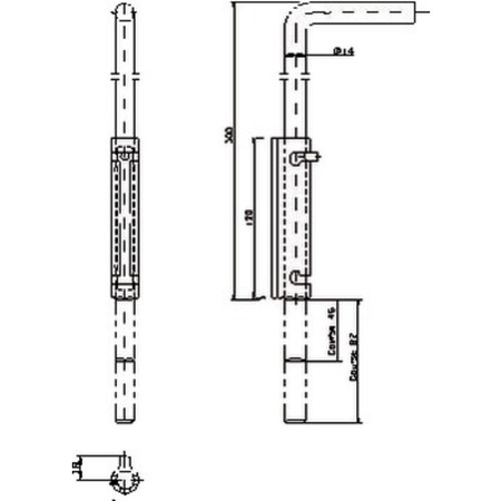 Verrou à douille renforcé à souder tige zinguée 16x500mm - MANTION - 1316SO