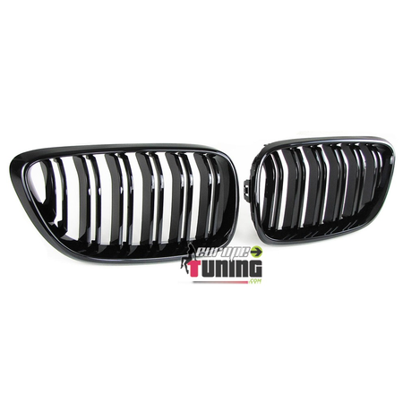 CALANDRES NOIRES BRILLANTES DOUBLE AILETTES BMW SERIE 2 F22 COUPE & F23 CABRIOLET (04722)