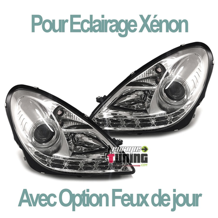 PHARES AVANTS AVEC FEUX DE JOUR A LED MERCEDES SLK 171 AU XENON (05247)