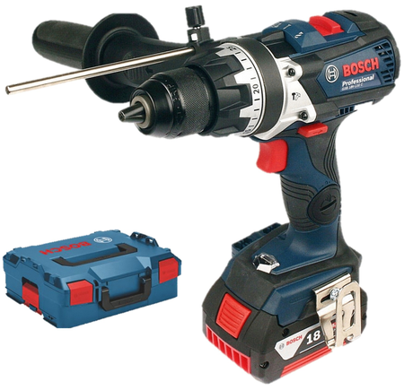 Perceuse-visseuse 18V GSR 18V-110 C Professional + 2 batteries 5Ah + chargeur + coffret L-BOXX - BOSCH - 06019G0125