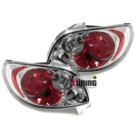 FEUX TUNING LEXUS ROUGES CHROME AVEC LISERET ROUGE PEUGEOT 206 CC (03412)